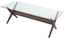 Casa Padrino tavolo da pranzo di lusso marrone 230 x 100 x A. 77 cm - Tavolo da cucina in legno massello con piano in vetro - Tavolo da pranzo rettangolare - Mobili da pranzo di lusso