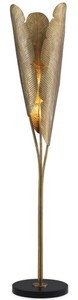 Luxus Designer Messing Stehleuchte mit Granitsockel Vintage Messingfarben Schwarz Luxury Designer Brass Floor Lamp with Granite Base Vintage Brass Black