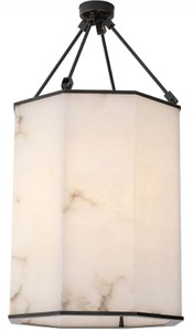 Luxus Metall Deckenleuchte Deckenlaterne mit Alabaster Lampenschirm Luxury Metal Ceiling Lamp Ceiling Lantern with Alabaster Lampshade