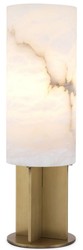 Casa Padrino luxury table lamp antique brass / alabaster Ø 14 x H. 47 cm - Modern table lamp with round alabaster lampshade - Luxury Lights