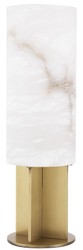 Casa Padrino luxury table lamp antique brass / alabaster Ø 14 x H. 47 cm - Modern table lamp with round alabaster lampshade - Luxury Lights
