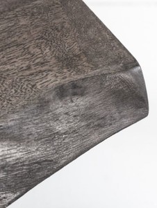 Casa Padrino Industrial Design Beistelltisch Grau 43 x 35 x H. 46 cm - Industrie Stil Metall Tisch mit Massivholz Tischplatte - Industrial Design Möbel