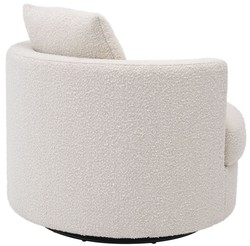 Casa Padrino luxury swivel armchair cream Ø 95 x H. 70 cm - Round living room armchair - Luxury living room furniture