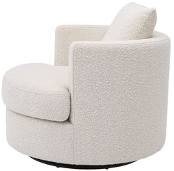Casa Padrino luxury swivel armchair cream Ø 95 x H. 70 cm - Round living room armchair - Luxury living room furniture