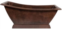 Casa Padrino vasca da bagno in rame Art Nouveau di lusso 170 x 76 x A. 76 cm - Vasca da bagno retrò autoportante - Mobili da bagno rustici