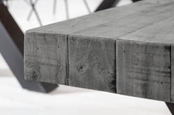 Casa Padrino industrial design bench gray / black 170 x 40 x H. 45 cm - Solid wood bench with powder-coated metal frame - Industrial design furniture