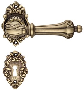 Casa Padrino Set di Maniglia per Porte Barocco 14,2 x A. 8,4 cm - Diversi Colori - 2 Magnifico Maniglie in Ottone con Rosette - Qualità di Lusso - Fatto in Italia