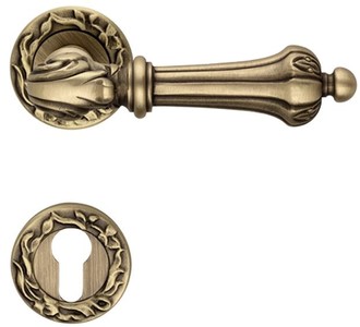 Casa Padrino Set di Maniglia per Porte Barocco 14,2 x A. 5,3 cm - Diversi Colori - 2 Magnifico Maniglie in Ottone con Rosette Rotonde - Qualità di Lusso - Fatto in Italia