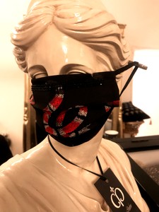 Casa Padrino Luxus Maske Snake Schlange Weiß White Mask Bling Bling Glitzersteine Python Rhinstones