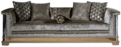 Luxus Art Deco Wohnzimmer Sofa Silber Schwarz Beige Gold Luxury Art Deco Living Room Sofa Silver Black Beige Gold
