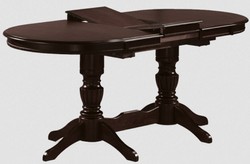 Casa Padrino table à manger Art Nouveau marron foncé 150-185 x 90 x H. 75 cm - Table de cuisine ovale extensible en bois massif - Meubles de salle à manger