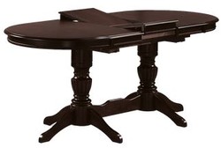 Casa Padrino table à manger Art Nouveau marron foncé 150-185 x 90 x H. 75 cm - Table de cuisine ovale extensible en bois massif - Meubles de salle à manger