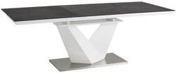 Casa Padrino designer dining table black / white / silver - Different Table Sizes - Modern extendable kitchen table with table top in stone look - Dining room furniture