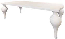 Neoklassischer Massivholz Esstisch Küchentisch Weiß Hochglanz Neoclassical Solid Wood Dining Room Table Kitchen Table White High Gloss
