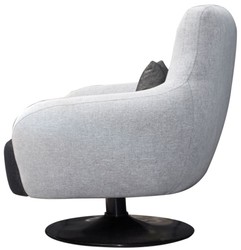 Luxus Drehsessel Designer Drehsessel Wohnzimmer Sessel Hellgrau Schwarz Luxury Swivel Armchair Designer Swivel Armchair Living Room Armchair Light Gray Black
