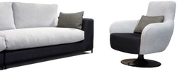 Luxus Drehsessel Designer Drehsessel Wohnzimmer Sessel Hellgrau Schwarz Luxury Swivel Armchair Designer Swivel Armchair Living Room Armchair Light Gray Black