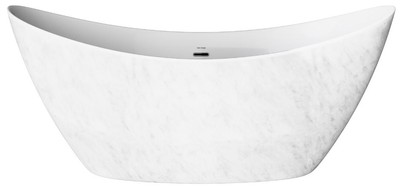 Freistehende Luxus Acryl Badewanne Weiß Marmoroptik Freestanding Luxury Acrylic Bathtub White Marble Look
