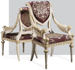 Casa Padrino Luxury Baroque Dining Chair Set Purple / Silver / White / Gold 62 x 74 x H. 103 cm - Magnificent Kitchen Chairs Set of 6 - Hotel Restaurant Castle Furniture - Luxury Quality - Made in Italy
