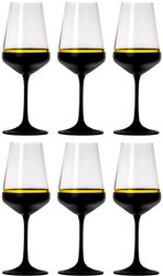 Luxus Rotweinglas 6er Set Schwarz Gold 6 Weingläser Luxury Red Wine Glass Set of 6 Black Gold 6 Wine Glasses