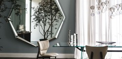 Casa Padrino espejo de lujo 200 x 10 x A. 200 cm - Espejo de pared noble con borde de espejo - Colección de Lujo