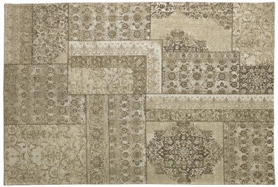 Casa Padrino alfombra de algodón de lujo beige - Diferentes Tamaños - Alfombra de salón rectangular con estructura en relieve y aspecto desgastado - Calidad de Lujo