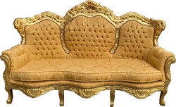 Barock Wohnzimmer 3er Sofa Gold Muster Gold Baroque Living Room 3 Seater Sofa Gold Pattern Gold Barock Wohnzimmer 3er Sofa Gold Muster Gold Baroque Living Room 3 Seater Sofa Gold Pattern Gold