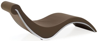 Luxus Designer Kunstleder Chaiselongue Liegesessel Relax Sessel Braun Silber Luxury Designer Faux Leather Chaise Longue Reclining Chair Relax Armchair Brown Silver