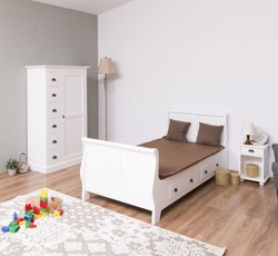 Landhausstil Massivholz Schlafzimmer Möbel Set Weiß Country Style Solid Wood Bedroom Furniture Set White