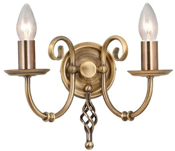 Casa Padrino lámpara de pared doble barroco latón antiguo 35 x 22 x A. 27 cm - Elegante lámpara de pared de acero - Lámparas de pared de estilo barroco