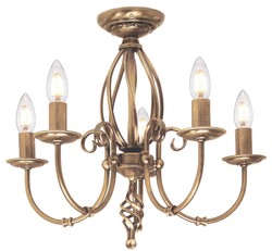 Casa Padrino lustre baroque laiton antique Ø 47 x H. 45 cm - Lustre de salon élégant - Lustre de style baroque