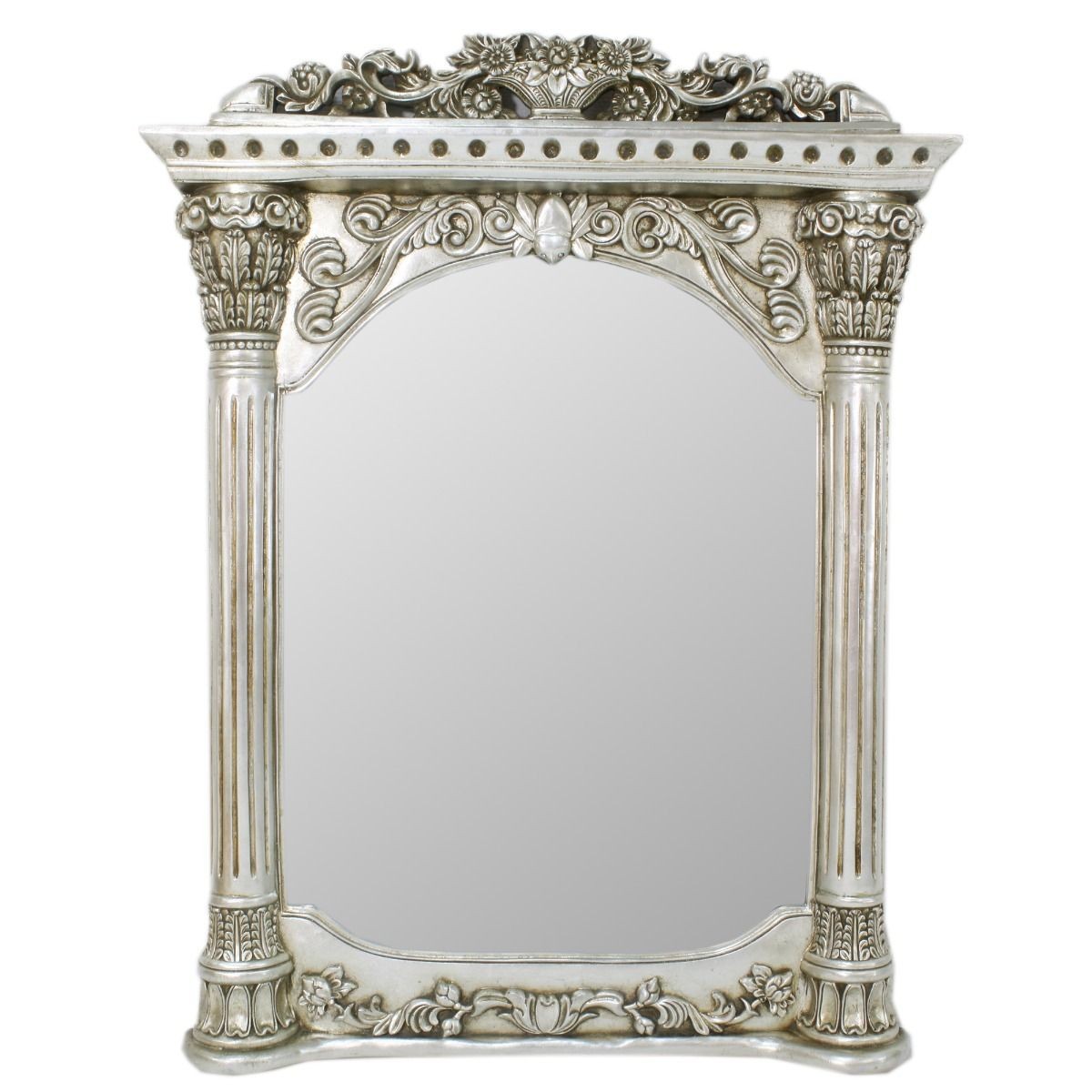 Miroir mural baroque Casa Padrino argent 90 x H.115 cm - Miroir de style baroque Meubles de style ancien Miroir mural baroque Casa Padrino argent 90 x H.115 cm - Miroir de style baroque Meubles de style ancien