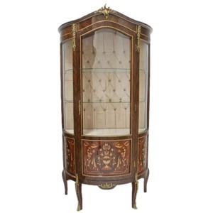 Casa Padrino Barock Glas Vitrine Vitrinenschrank - Barock Möbel - Vitrinenschrank - Wohnzimmerschrank Schrank Mahagoni
