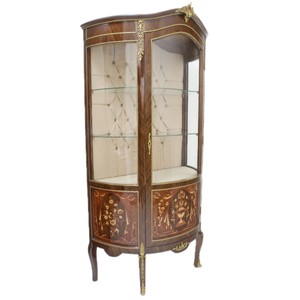 Casa Padrino Barock Glas Vitrine Vitrinenschrank - Barock Möbel - Vitrinenschrank - Wohnzimmerschrank Schrank Mahagoni