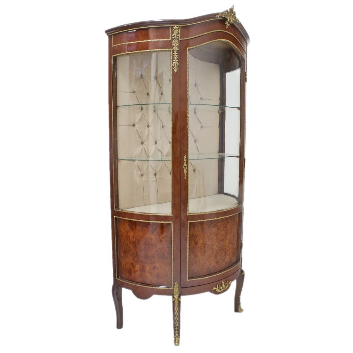 Casa Padrino Barock Glas Vitrine Vitrinenschrank Mod2 - Barock Möbel - Vitrinenschrank - Wohnzimmerschrank Schrank Mahagoni