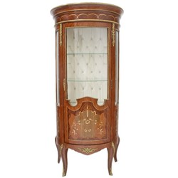 Casa Padrino Barock Vitrine Mahagoni Braun Glass Vitrine Möbel Baroque Furniture