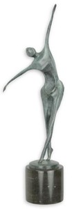 Designer Bronzefigur Bronze Skulptur Tänzer Blau Schwarz Designer Bronze Figure Bronze Sculpture Dancer Blue Black