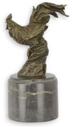 Deko Bronzefigur Bronze Skulptur Hahn Vogel Bronze Schwarz Deco Bronze Figure Bronze Sculpture Rooster Bird Bronze Black