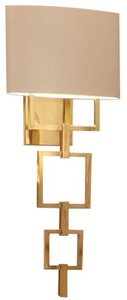 Casa Padrino lámpara de pared de diseño de lujo oro / marfil 36 x 20 x A. 115 cm - Lámpara de pared de latón chapado en oro noble - Muebles de Hotel - Calidad de Lujo