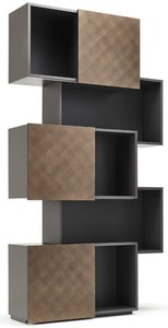 Casa Padrino cabinet mensola di lusso con 3 ante scorrevoli grafite / bronzo 104,5 x 30 x A. 196,5 cm - Armadio per Libri - Armadio Soggiorno - Armadio Ufficio - Armadio di Lusso