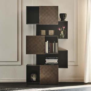 Casa Padrino Luxus Regalschrank mit 3 Schiebetüren Graphit / Bronze 104,5 x 30 x H. 196,5 cm - Bücherschrank - Wohnzimmerschrank - Büroschrank - Luxus Schrank