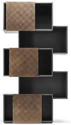 Casa Padrino cabinet mensola di lusso con 3 ante scorrevoli grafite / bronzo 104,5 x 30 x A. 196,5 cm - Armadio per Libri - Armadio Soggiorno - Armadio Ufficio - Armadio di Lusso