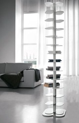 Casa Padrino scaffale per libri di lusso bianco 36 x 36 x A. 181 cm - Scaffale per libri autoportante in acciaio inox - Mobili Soggiorno - Collezione di Lusso