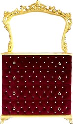 Casa Padrino commode de chambre baroque avec strass et élégant miroir mural rouge boardeaux / or - Meubles de chambre de style baroque Casa Padrino commode de chambre baroque avec strass et élégant miroir mural rouge boardeaux / or - Meubles de chambre de style baroque