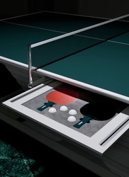 Casa Padrino Luxury Designer Indoor Table Tennis Table Green / High Gloss White 274 x 152.5 x H. 76 cm - Hotel Collection - Luxury Quality