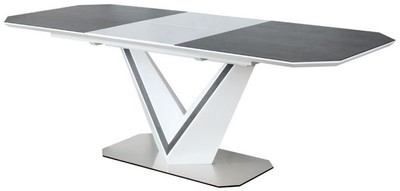Ausziehbarer Luxus Designer Esstisch Küchentisch Weiß Grau Silber Extendable Luxury Designer Dining Table Kitchen Table White Gray Silver