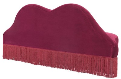 Casa Padrino Designer Samt Sofa Lippen Mund Bordeauxrot 195 x 80 x H. 97 cm - Designer Wohnzimmer Möbel - Luxus Kollektion