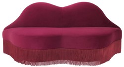 Casa Padrino divano di design in velluto labbra bocca rosso bordeaux 195 x 80 x A. 97 cm - Mobili soggiorno di design - Collezione di Lusso