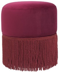 Casa Padrino sgabello in velluto di lusso rosso bordeaux Ø 40 x A. 47 cm - Sgabello Rotondo - Mobili per Soggiorno di Lusso
