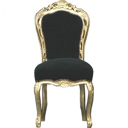 Casa Padrino Barocco Cena Chair Nero / Oro - Mobili in stile antico