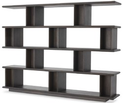 Casa Padrino gabinete de estantería de lujo moka 230 x 40 x A. 170 cm - Armario de chapa de roble - Armario de libros - Muebles de Salón de Lujo